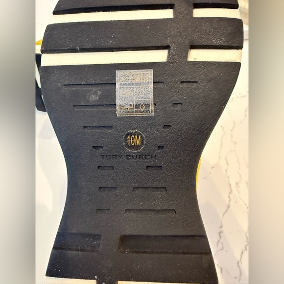 TORY BURCH women’s Good Luck Trainer Sneakers Yellow White tagged size 10 NEW - Picture 8 of 8